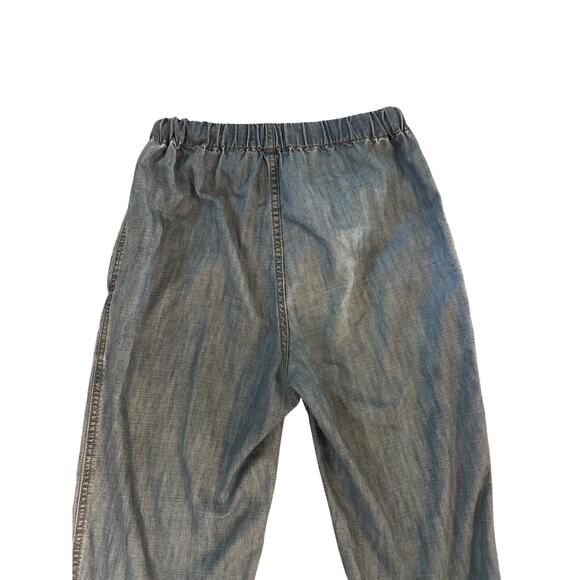 Women XS Aritzia Tna Denim Jean Elastic Drawstring Waist Pants Wide Leg Relaxed - Picture 5 of 6